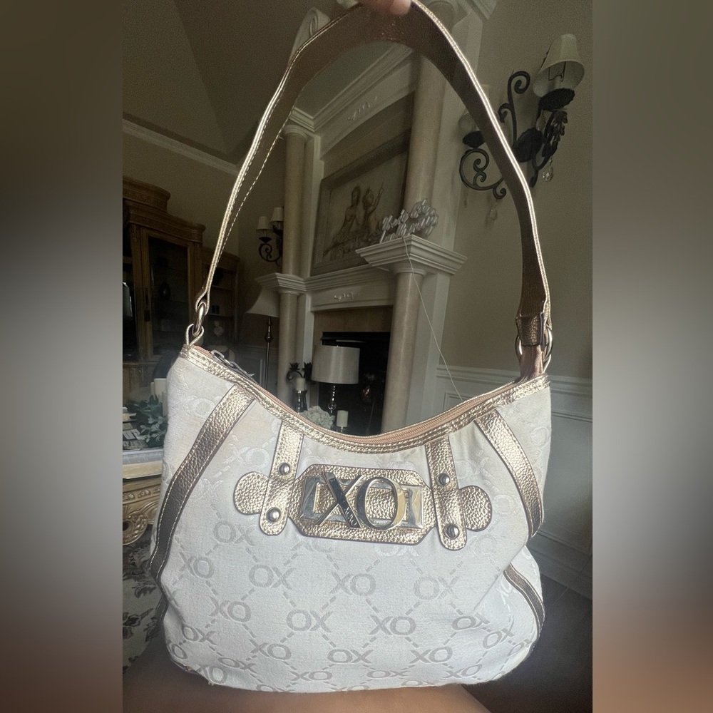 XOXO Cream and Gold Shoulder Bag